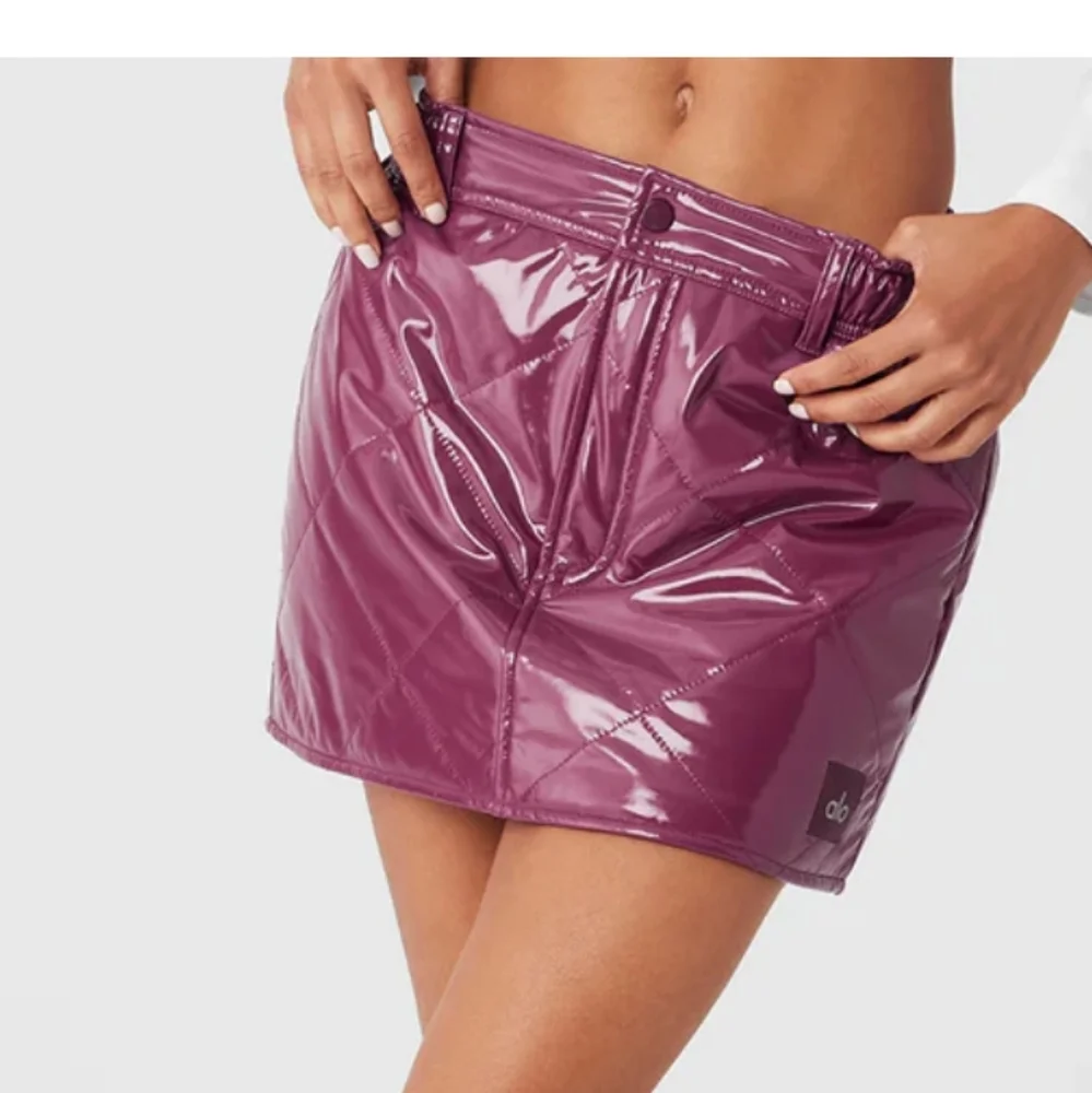 ALO Yoga Shiny Pink Quilted Skirt